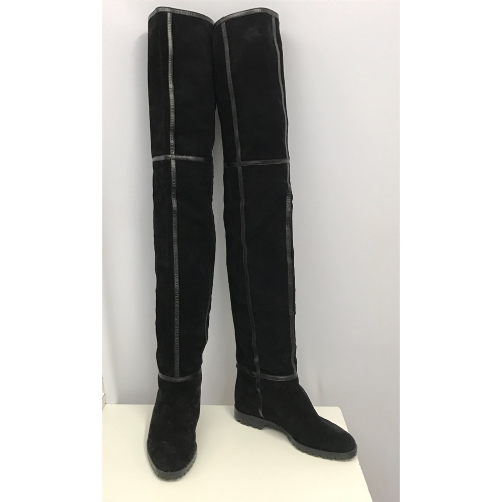 Bottega Veneta Suede Thigh High Boots 38